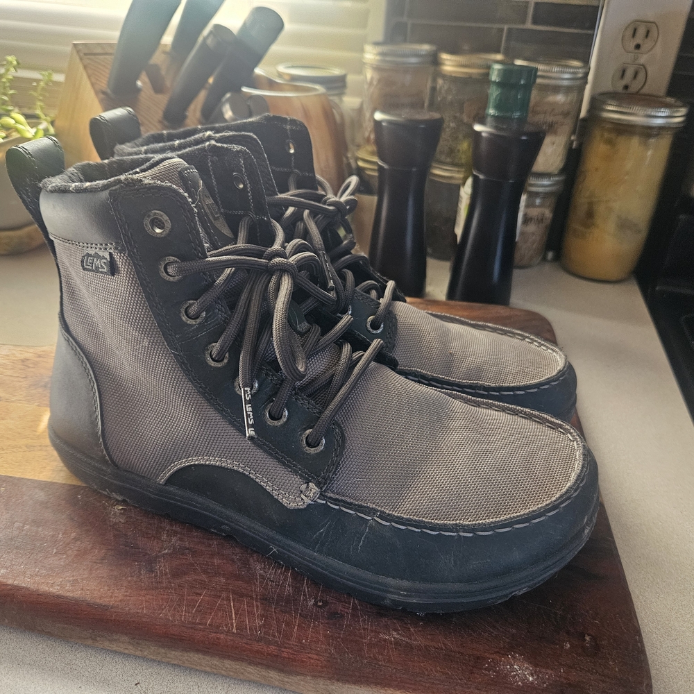 Men's Black and Gray Boots